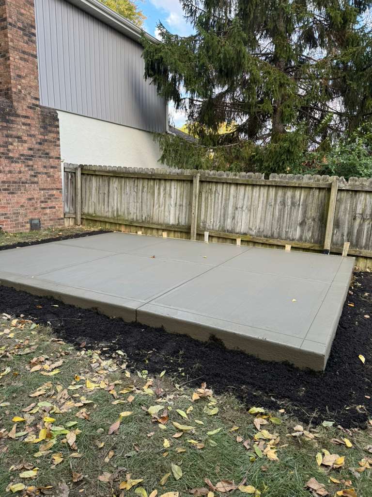 Finished concrete back patio