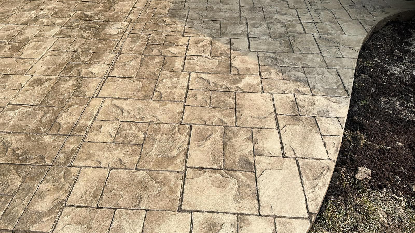 Flagstone stamped concrete finish