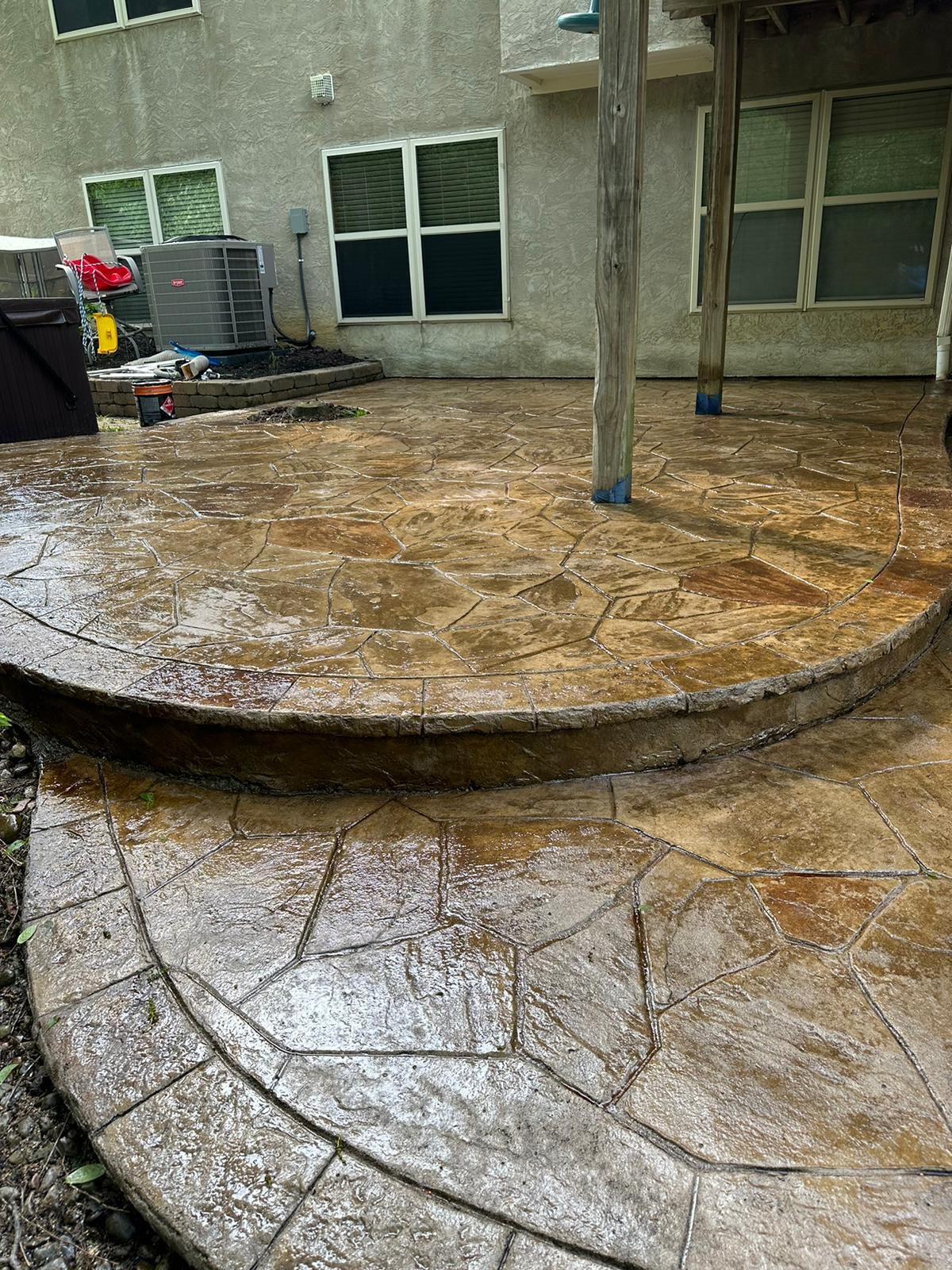 Random slate stamped finish