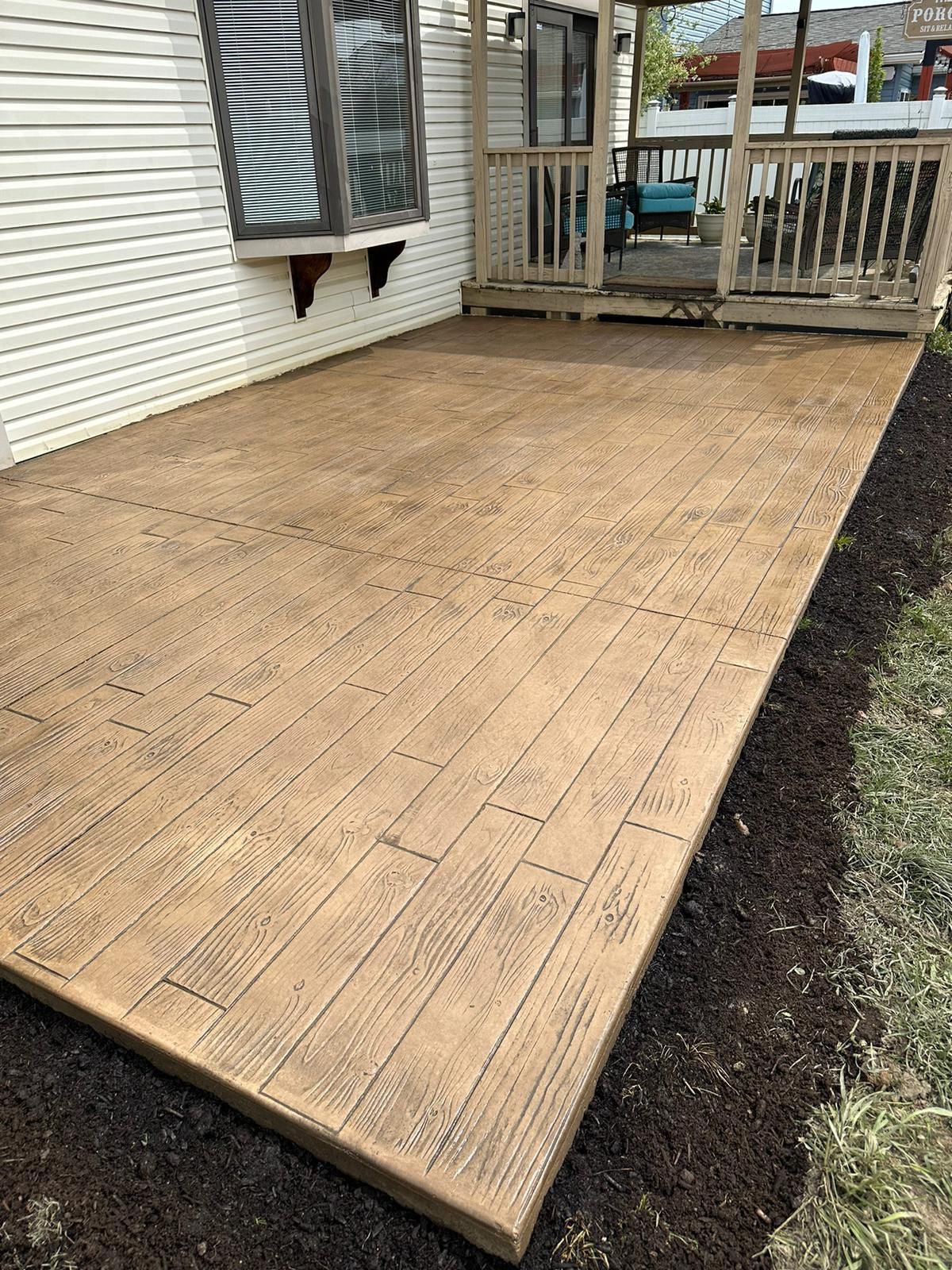 Ashlar slate patio detail