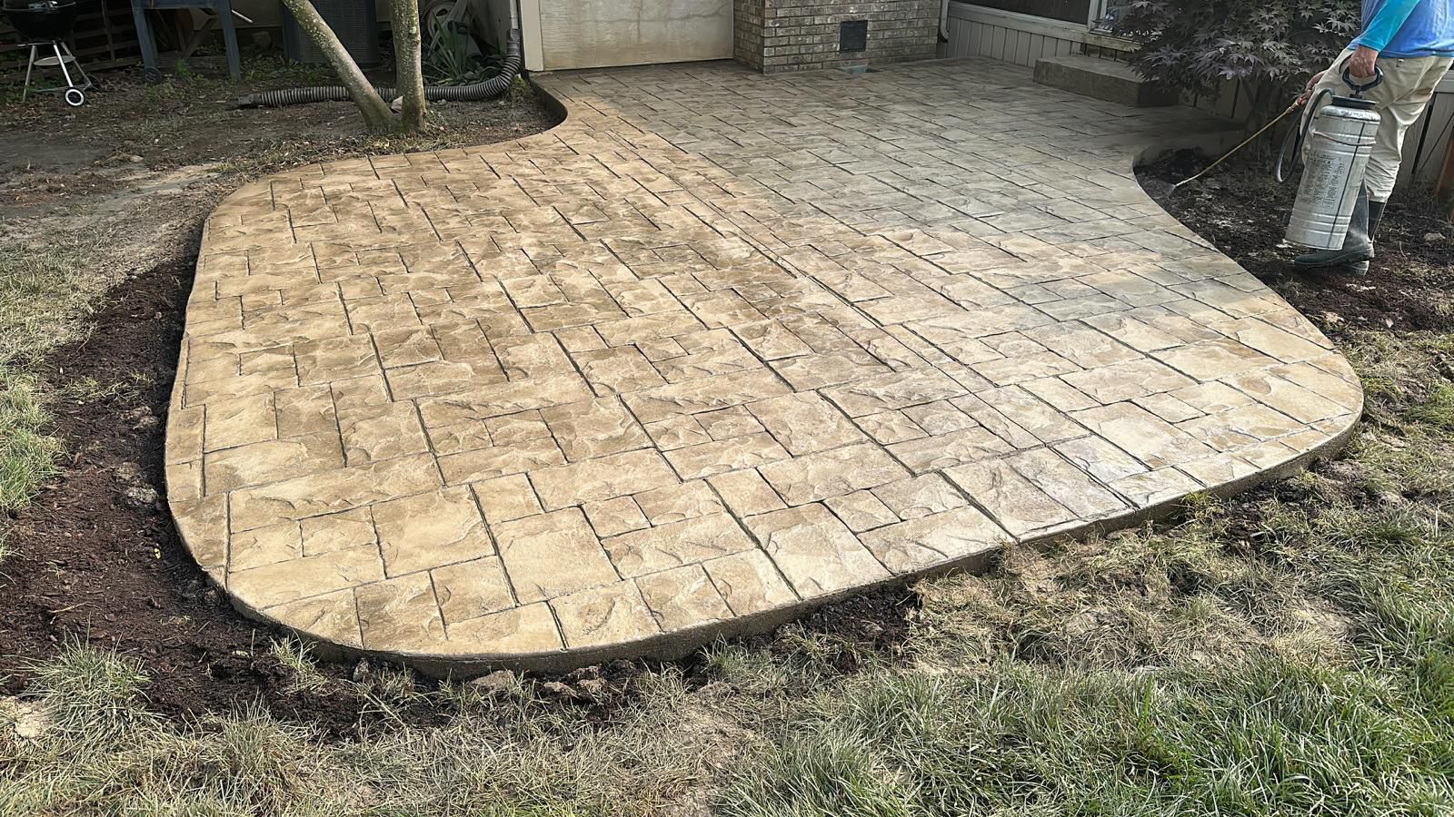 Ashlar slate stamped concrete